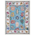 Farhana Green Colorful Floral Modern Oushak Rug