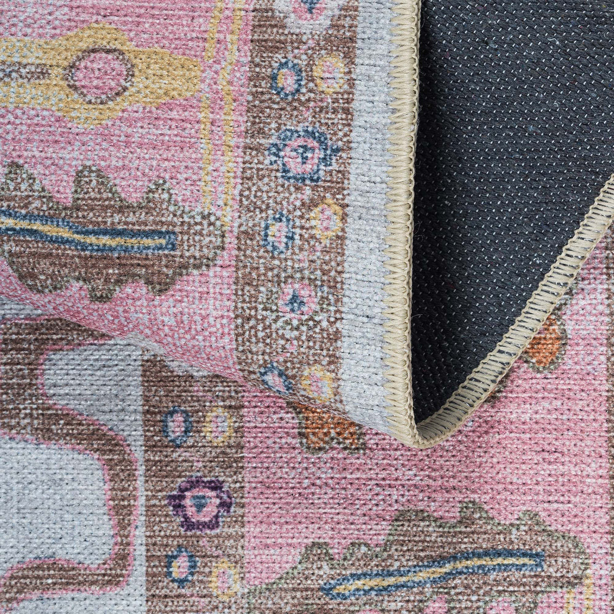 Luella Pastel Pink Cream Modern Oushak Rug