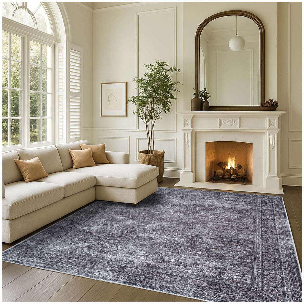 Valerie Distressed Persian Newburg Green & Olive Rug