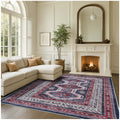 Kazak Vintage Blue Rust Oriental Rug