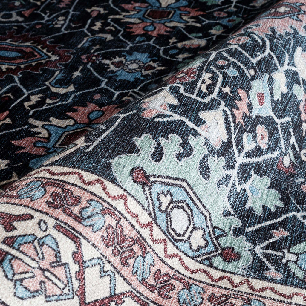 Axelle Blue Turkish Oushak Vintage Rug