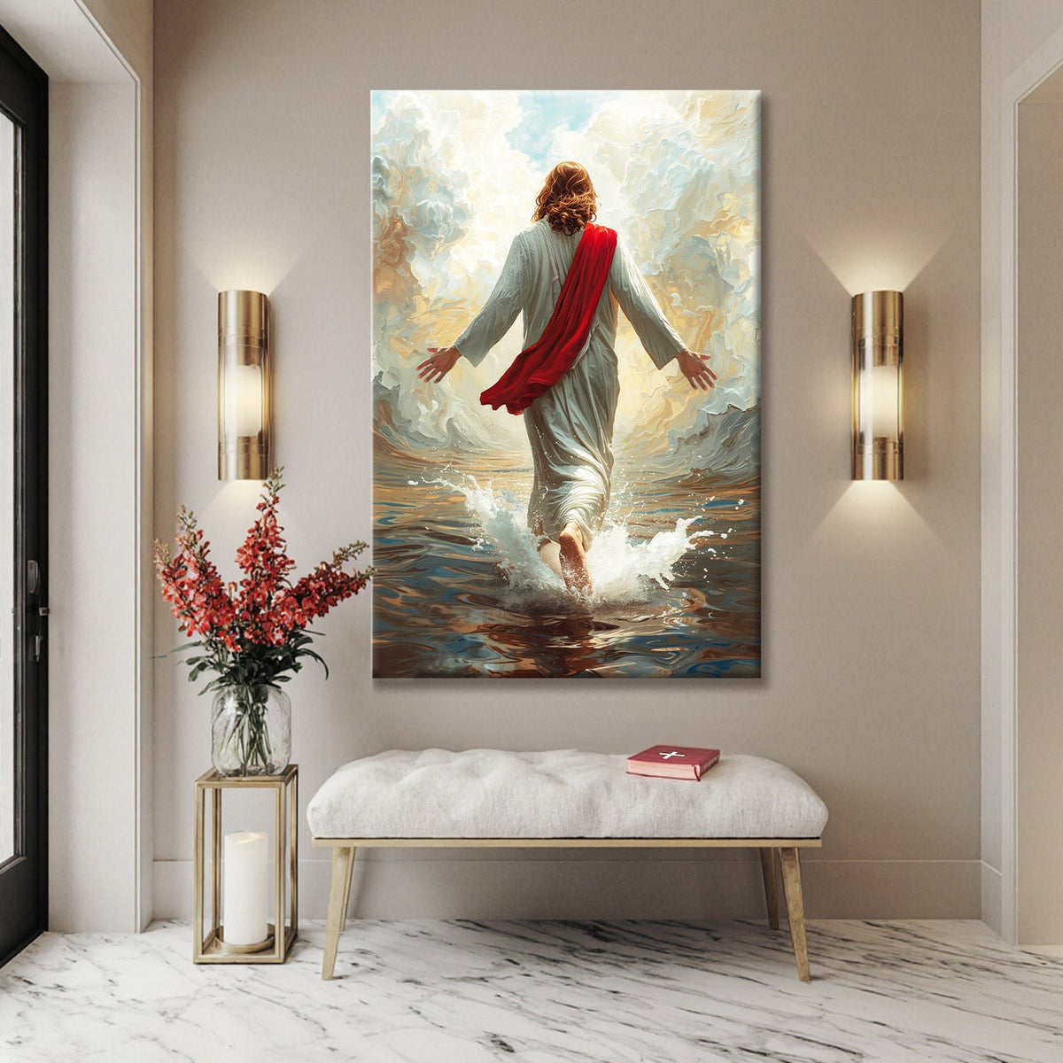 Jesus Christ Walking On Water Faith Wall Art IX
