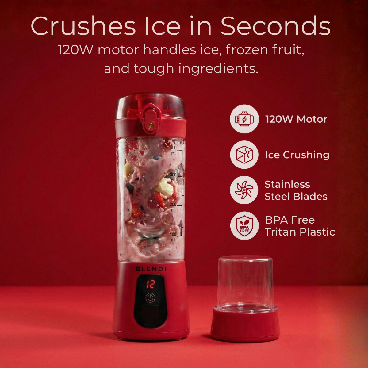 BLENDi Pro+ Portable Blender – 120W, 17oz, Crushes Ice, USB-C Rechargeable