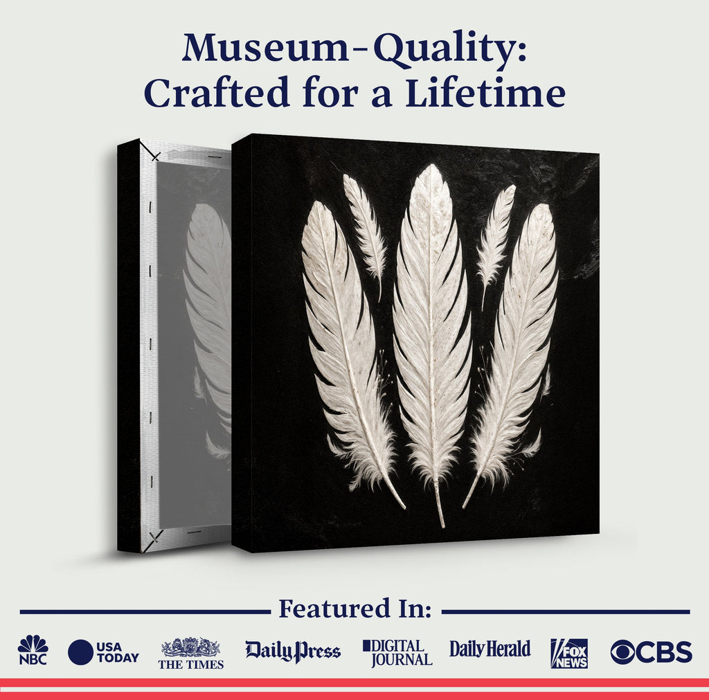 Minimalist Monochrome Feather Wall Art