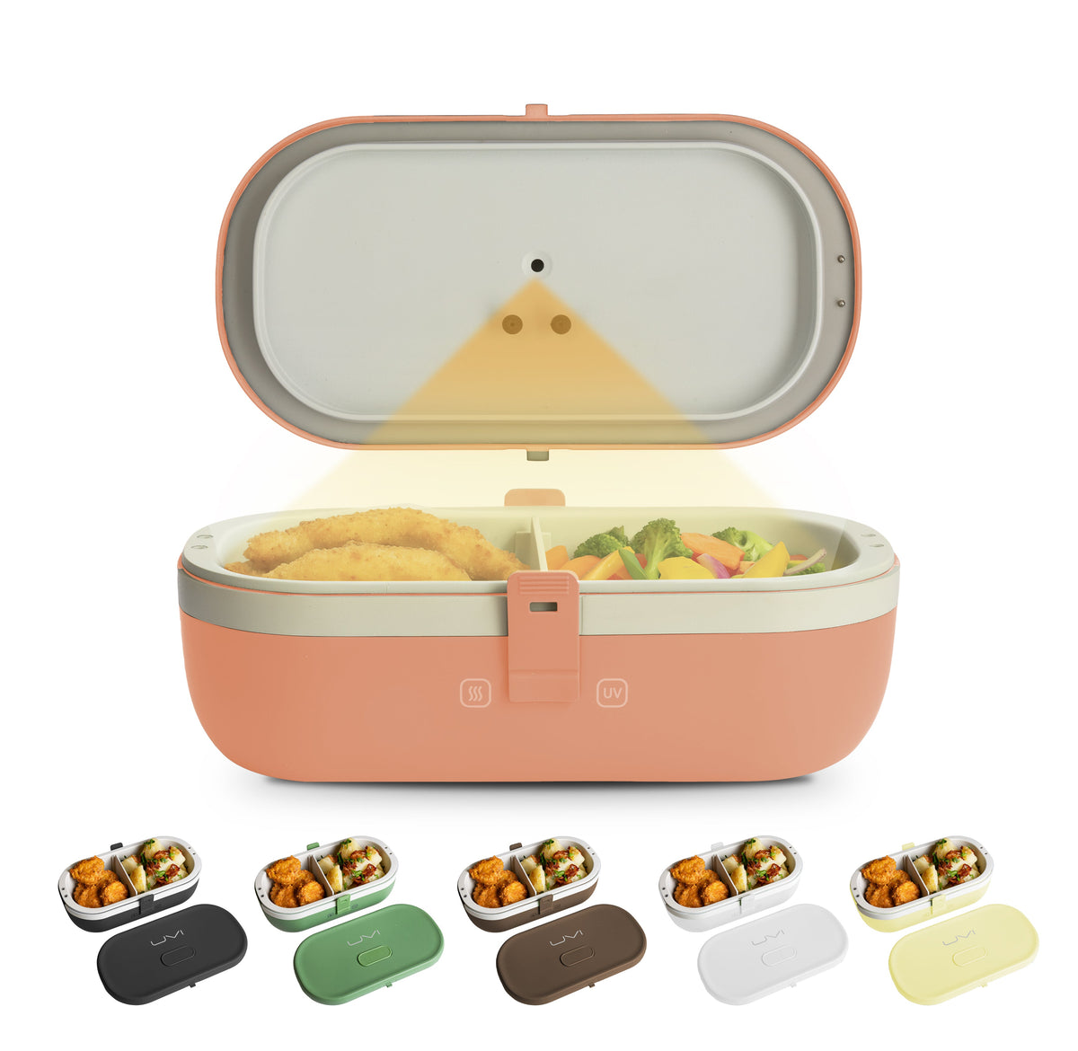Self-Heating Lunch Box With USB-C Cord and UV LIGHT SANITIZER