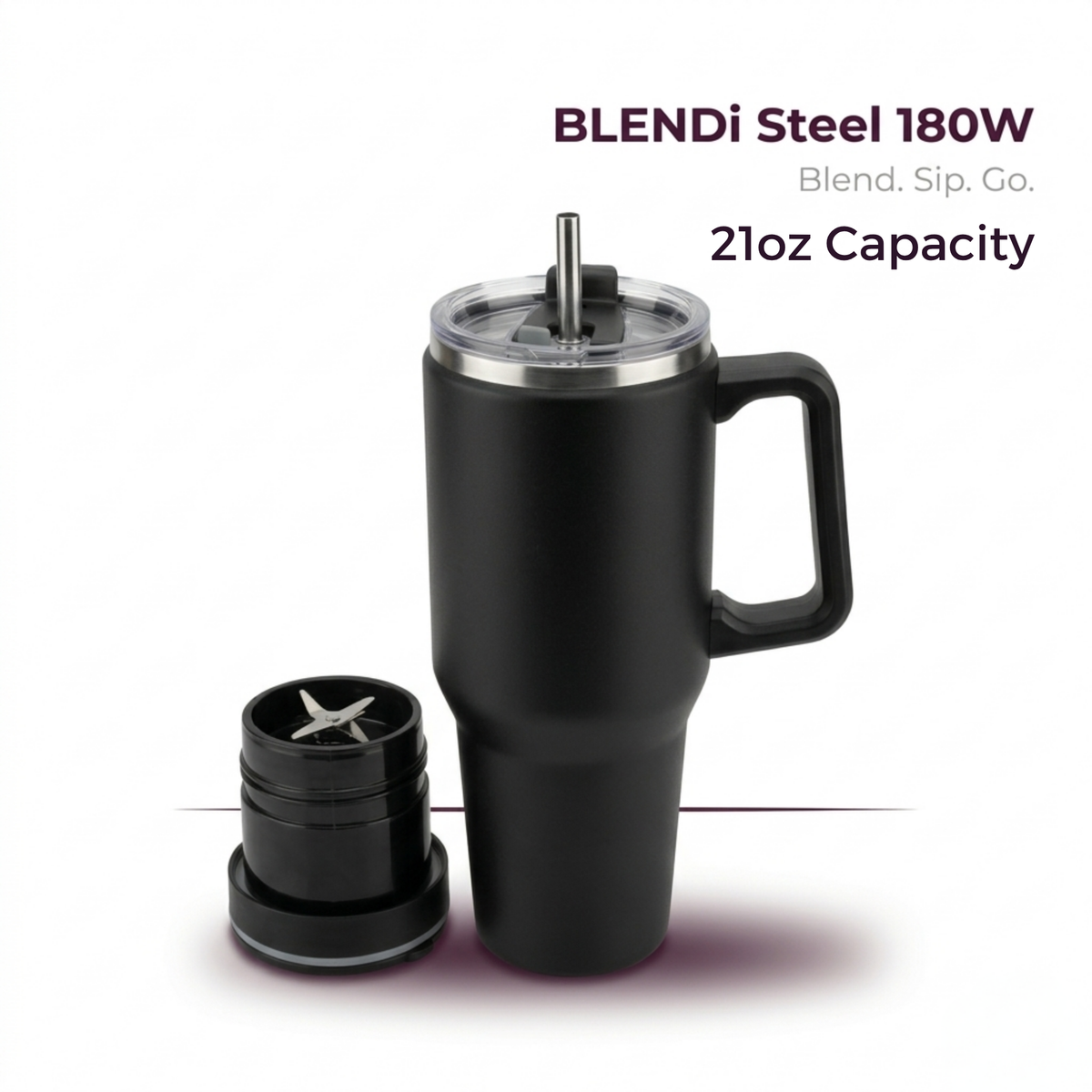 BLENDi Steel Insulated Portable Blender – 21oz, Crushes Ice, USB-C Rechargeable