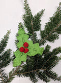 Knit Holly Ornament Pattern – Easy Christmas Knitting Pattern for Holiday Décor | Darn Good Yarn