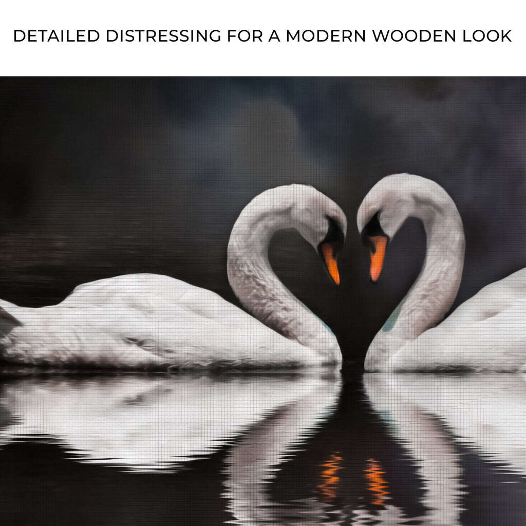 Moonlit Romantic Swan Canvas Wall Art