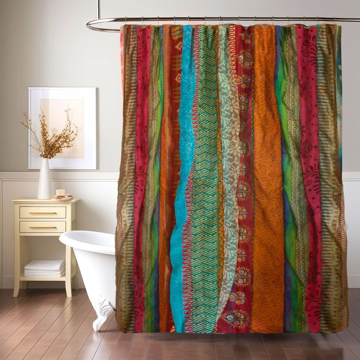 Rainbow Oasis Drapes – Upcycled Boho Curtains